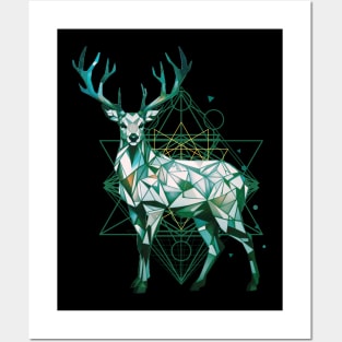 Geometric Deer Posters and Art